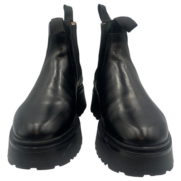 All Saints Arlo Chelsea Lug Sole Chunky Platform Ankle Boots Booties Black Sz 7 - Picture 3 of 8